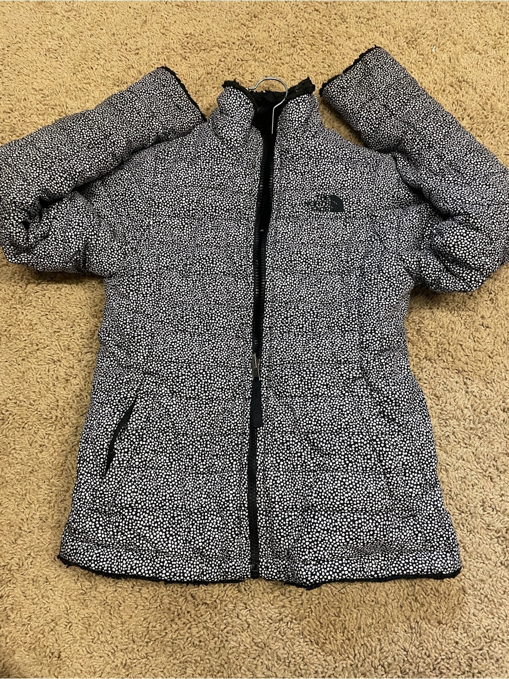 The North Face Black & White Dot Puffer Jacket for Kids